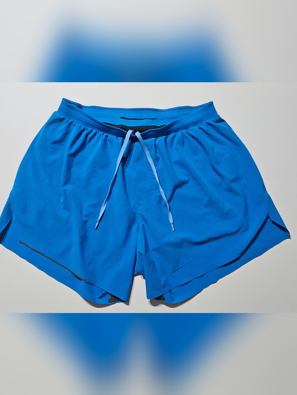 Lululemon Fast & Free Shorts Blue Size L Running Athletic Lined 6”. - Picture 3 of 11